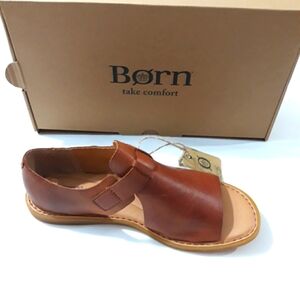 Born Ingah Brown Leather Open-Toe Sandals New with Box Size 8M Shoes